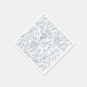 Blauw-witte bloemen servetten van papier voor cock (Hoek)