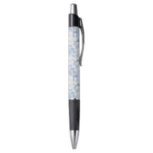 Blauw Witte Bloemen Strepen Pen