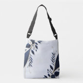 Blauw-witte bloemen/Tas Crossbody Tas (Voorkant)
