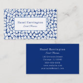 Blauw witte bloemen Visitekaartjes Abstract (Voorkant / Achterkant)