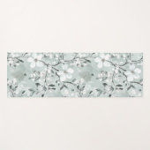 Blauw Witte Bloemen Yogamat (Voorkant (horizontaal))
