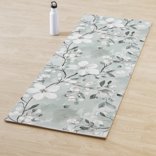 Blauw Witte Bloemen Yogamat (In situ)