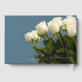 Blauw-witte bloemenbruiloft gastenboek (Achterkant)