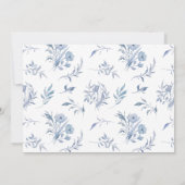 Blauw-witte bloemenchinoiserie | Fotodoop Bedankkaart (Achterkant)