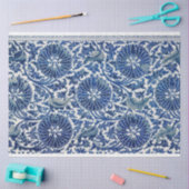 Blauw-witte bloemendecoupage tissuepapier (Craft)