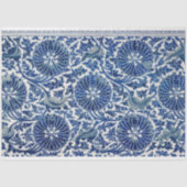 Blauw-witte bloemendecoupage tissuepapier (Voorkant)