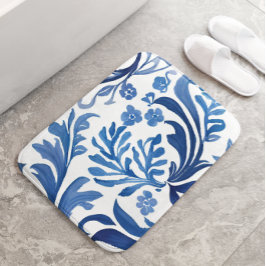Blauw & Witte Bloemendesign | Chinoiserie Patroon Badmat
