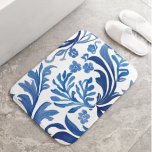 Blauw & Witte Bloemendesign   Chinoiserie Patroon Badmat