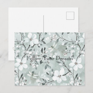 Blauw Witte Bloemendragers Briefkaart