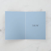 Blauw Witte Bloemhartparfumfles Liefde Kaart (Binnen)