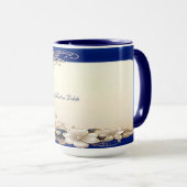 Blauw Witte Bloemige Mok (Voorkant rechts)