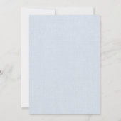 Blauw Witte Bloemige Schelp Kust Bruiloft Kaart (Achterkant)