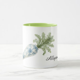 Blauw Witte Bloemige Wortel Mok