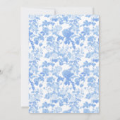 Blauw Witte Bloemrozen Chinoiserie Bruiloftsshower Kaart (Achterkant)