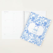Blauw Witte Bloemrozen Franse Chinoiserie Patroon Planner (Display)