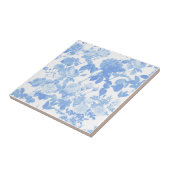 Blauw Witte Bloemrozen Franse Patroon Tegeltje (Zijkant)