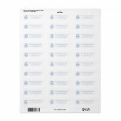 Blauw-witte bloemsticker met retouradres etiket (Full Sheet)