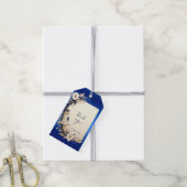 Blauw Witte Bloemversiering Cadeaubijsluiter Cadeaulabel (Met Touw)