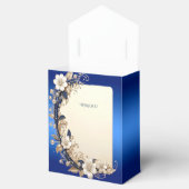 Blauw Witte Bloemversiering Favor Doos Bedankdoosjes (Geopend)