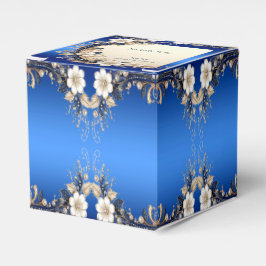 Blauw Witte Bloemversiering Favor Doos Bedankdoosjes