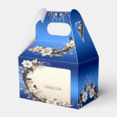 Blauw Witte Bloemversiering Favor Doos Bedankdoosjes (Achterkant)