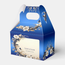 Blauw Witte Bloemversiering Favor Doos Bedankdoosjes