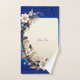Blauw Witte Bloemversiering Handdoekenset Bad Handdoek