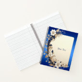 Blauw Witte Bloemversiering Notitieboek (Binnen)