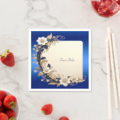 Blauw Witte Bloemversiering Servet (Insitu)