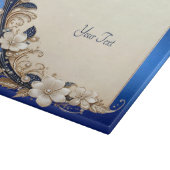 Blauw Witte Bloemversiering Snijplank (Hoek)