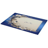 Blauw Witte Bloemversiering Snijplank (Hoek)