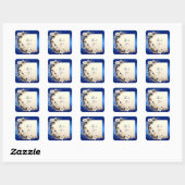 Blauw Witte Bloemversiering Sticker (Vel)