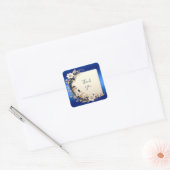 Blauw Witte Bloemversiering Sticker (Envelop)