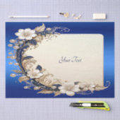 Blauw Witte Bloemversiering Tissuepapier (Craft)