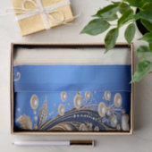 Blauw Witte Bloemversiering Tissuepapier (Geschenk)