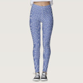Blauw Witte Blokpatroon Leggings (Voorkant)