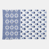 Blauw witte Boho stijl theedoek (Horizontaal)