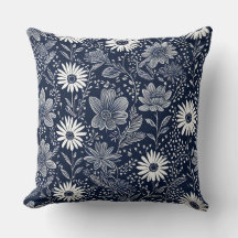 blauw-witte boho Whimsical bloemenprint