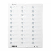 Blauw Witte Boog Kerstmis Etiket (Full Sheet)