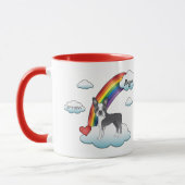 Blauw-Witte Boston Terrier Regenboog Herdenking Mok (Links)