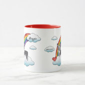 Blauw-Witte Boston Terrier Regenboog Herdenking Mok (Midden)