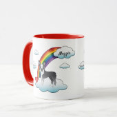 Blauw-Witte Boston Terrier Regenboog Herdenking Mok (Voorkant links)