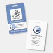 Blauw Witte Box Foto Sjabloon Medische Staf ID Badge (Voor- en achterkant)
