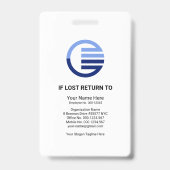 Blauw Witte Box Foto Sjabloon Medische Staf ID Badge (Achterkant)