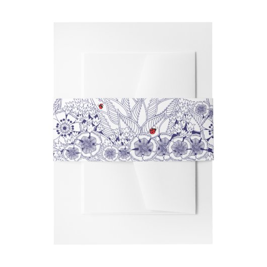 Blauw Witte Bruiloft Uitnodigingen Wikkel (Voorkant Voorbeeld)