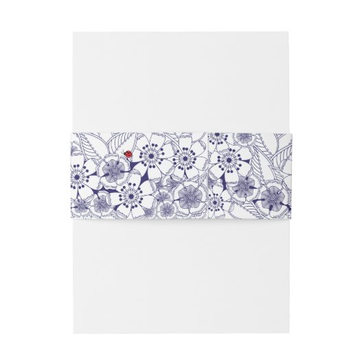 Blauw Witte Bruiloft Uitnodigingen Wikkel (Achterkant Voorbeeld)