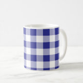 Blauw-witte Buffalo Plaid Patroon Trendy Koffiemok (Voorkant rechts)