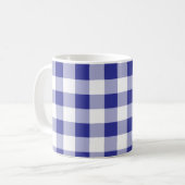Blauw-witte Buffalo Plaid Patroon Trendy Koffiemok (Voorkant links)