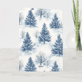 Blauw Witte Candy Cane Bogen Kerstmis Kaart (Achterkant)