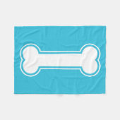 Blauw-witte cartoon hondenbot fleece deken (Voorkant (Horizontaal))